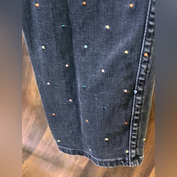 Madewell Black Metallic Polka Dot Skinny Jeans - Picture 9 of 10